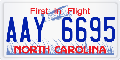 NC license plate AAY6695
