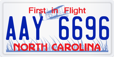 NC license plate AAY6696