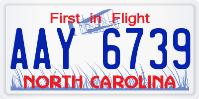 NC license plate AAY6739