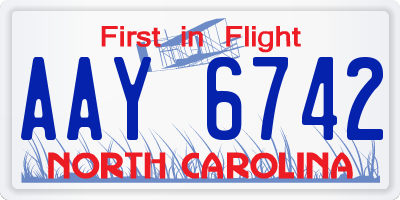NC license plate AAY6742