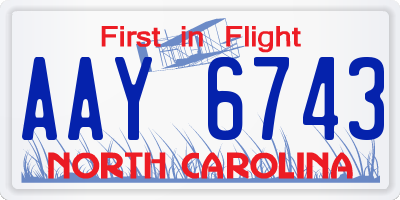 NC license plate AAY6743