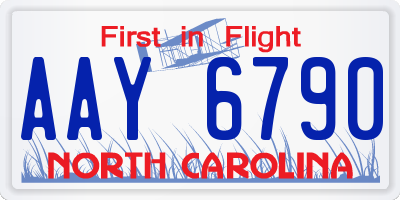 NC license plate AAY6790