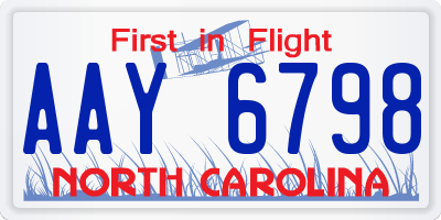 NC license plate AAY6798