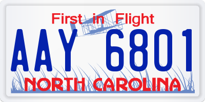 NC license plate AAY6801