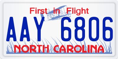 NC license plate AAY6806