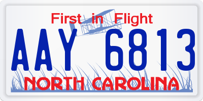 NC license plate AAY6813