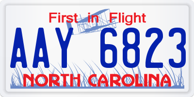 NC license plate AAY6823