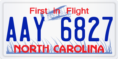 NC license plate AAY6827