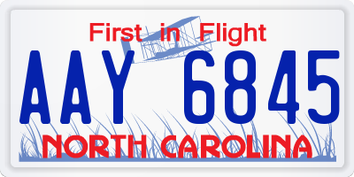 NC license plate AAY6845
