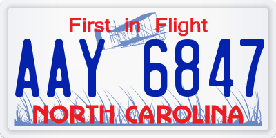 NC license plate AAY6847
