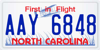 NC license plate AAY6848