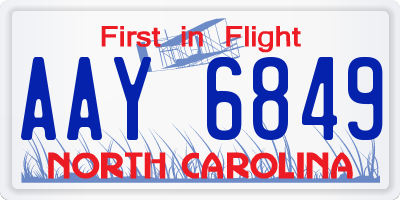 NC license plate AAY6849
