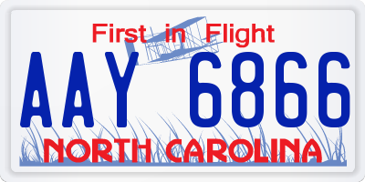 NC license plate AAY6866