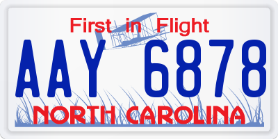 NC license plate AAY6878