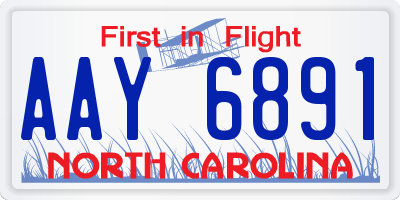 NC license plate AAY6891