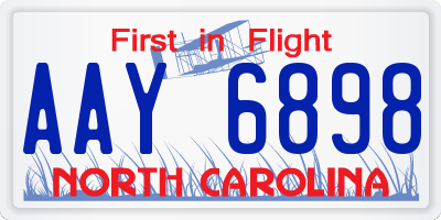 NC license plate AAY6898