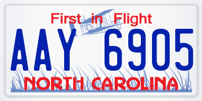 NC license plate AAY6905