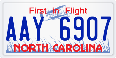 NC license plate AAY6907