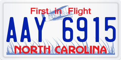 NC license plate AAY6915
