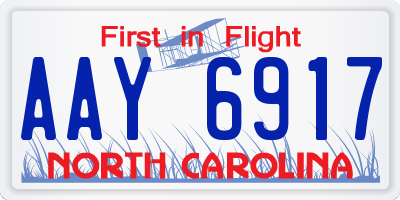 NC license plate AAY6917