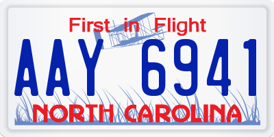 NC license plate AAY6941