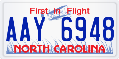 NC license plate AAY6948