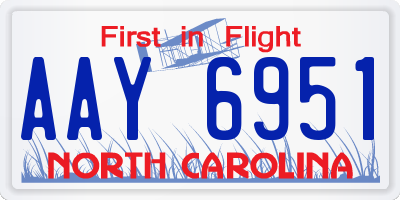 NC license plate AAY6951