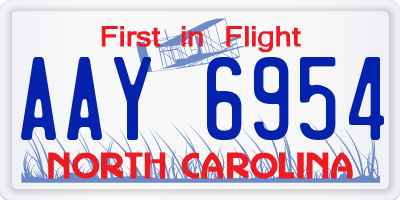 NC license plate AAY6954