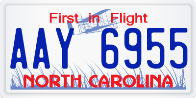 NC license plate AAY6955