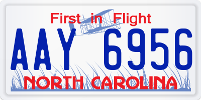 NC license plate AAY6956