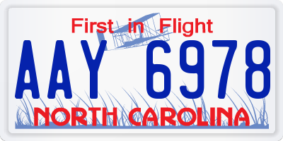 NC license plate AAY6978
