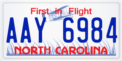 NC license plate AAY6984