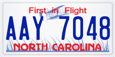 NC license plate AAY7048