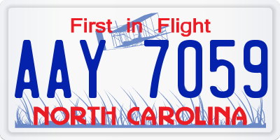 NC license plate AAY7059