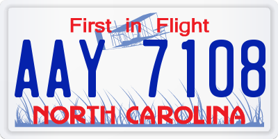 NC license plate AAY7108