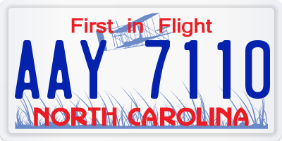 NC license plate AAY7110