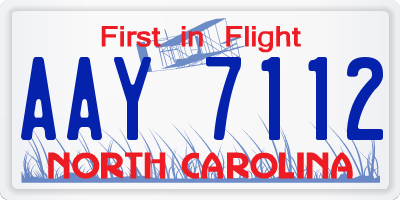 NC license plate AAY7112
