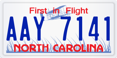 NC license plate AAY7141