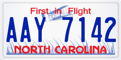 NC license plate AAY7142