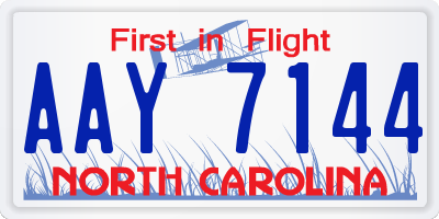 NC license plate AAY7144