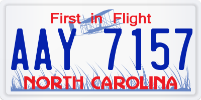 NC license plate AAY7157