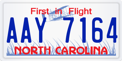 NC license plate AAY7164