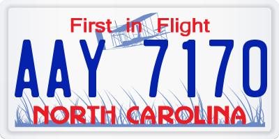 NC license plate AAY7170