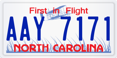 NC license plate AAY7171