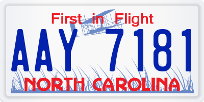 NC license plate AAY7181