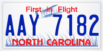 NC license plate AAY7182
