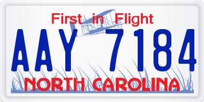 NC license plate AAY7184