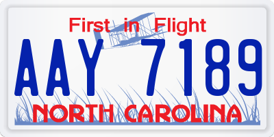 NC license plate AAY7189