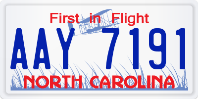 NC license plate AAY7191