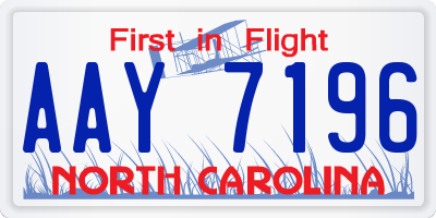 NC license plate AAY7196